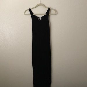 Black ribbed tank midi